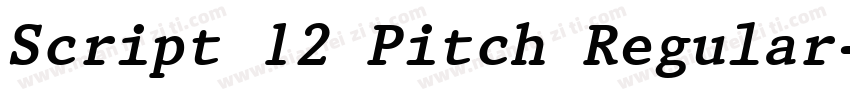 Script 12 Pitch Regular字体转换